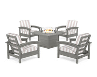 Thumbnail for Trex Rockport 5-Piece Deep Seating Set with Square Fire Pit Table
