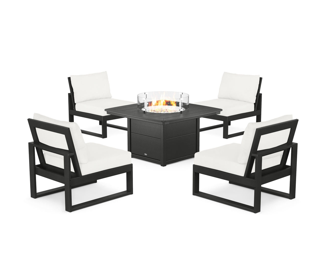 Trex Eastport Modular 5-Piece Deep Seating Set with Yacht Club Fire Pit Table