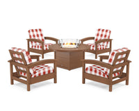 Thumbnail for Trex Rockport 5-Piece Deep Seating Set with Round Fire Pit Table
