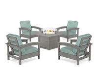 Thumbnail for Trex Rockport 5-Piece Deep Seating Set with Square Fire Pit Table