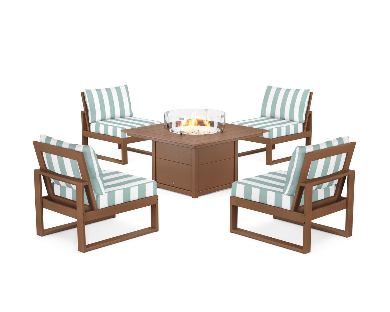 Trex Eastport Modular 5-Piece Deep Seating Set with Square Fire Pit Table