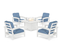 Thumbnail for Trex Rockport 5-Piece Deep Seating Set with Square Fire Pit Table