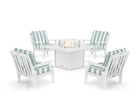Thumbnail for Trex Yacht Club 5-Piece Deep Seating Set with Square Fire Pit Table