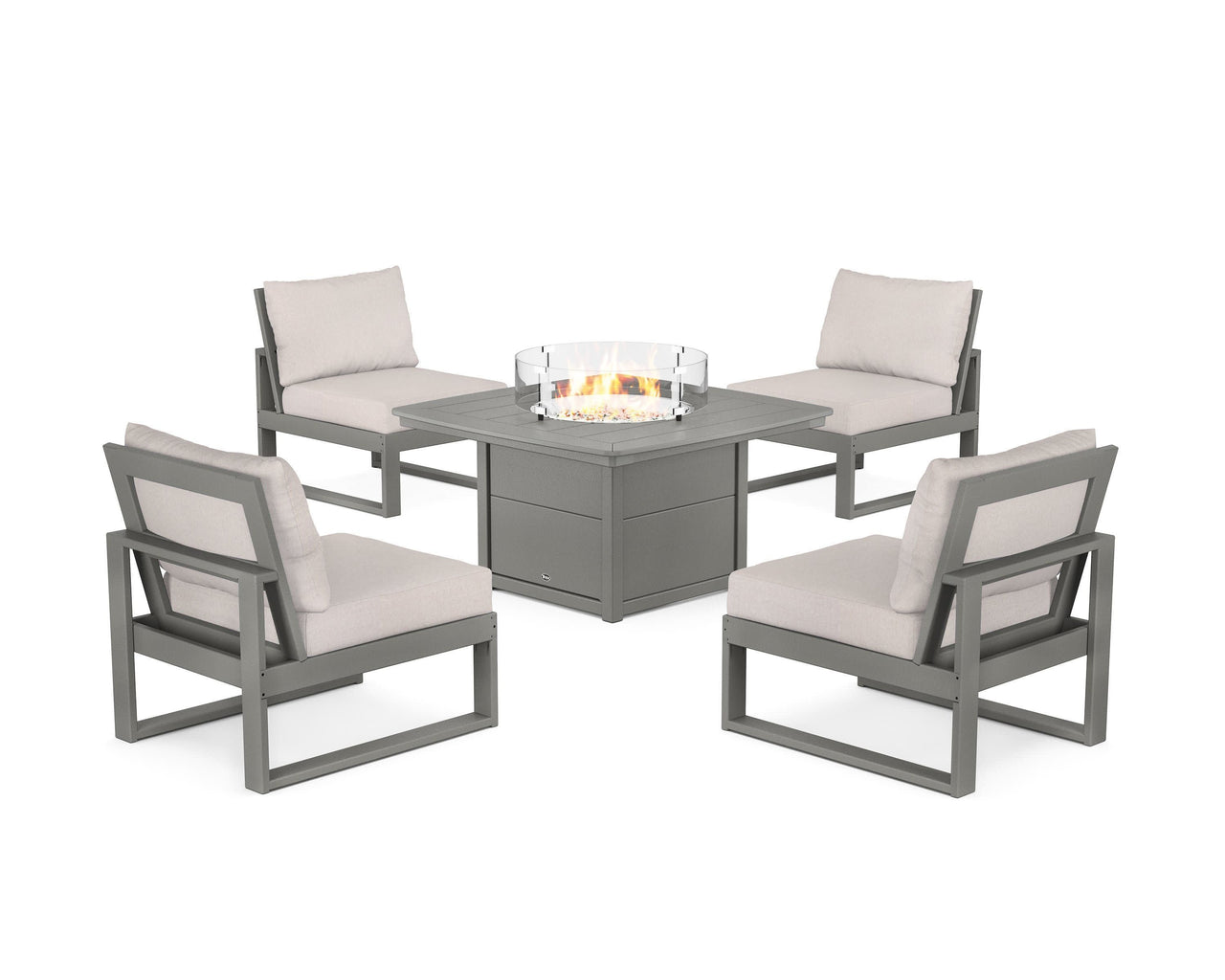 Trex Eastport Modular 5-Piece Deep Seating Set with Yacht Club Fire Pit Table