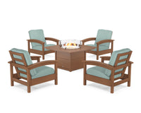 Thumbnail for Trex Rockport 5-Piece Deep Seating Set with Square Fire Pit Table