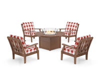Thumbnail for Trex Yacht Club 5-Piece Deep Seating Set with Round Fire Pit Table