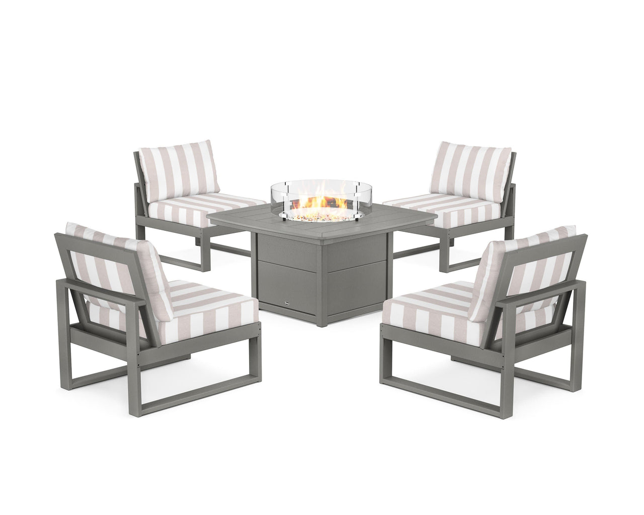 Trex Eastport Modular 5-Piece Deep Seating Set with Yacht Club Fire Pit Table