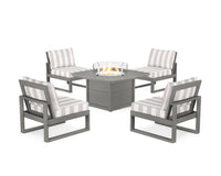 Thumbnail for Trex Eastport Modular 5-Piece Deep Seating Set with Yacht Club Fire Pit Table