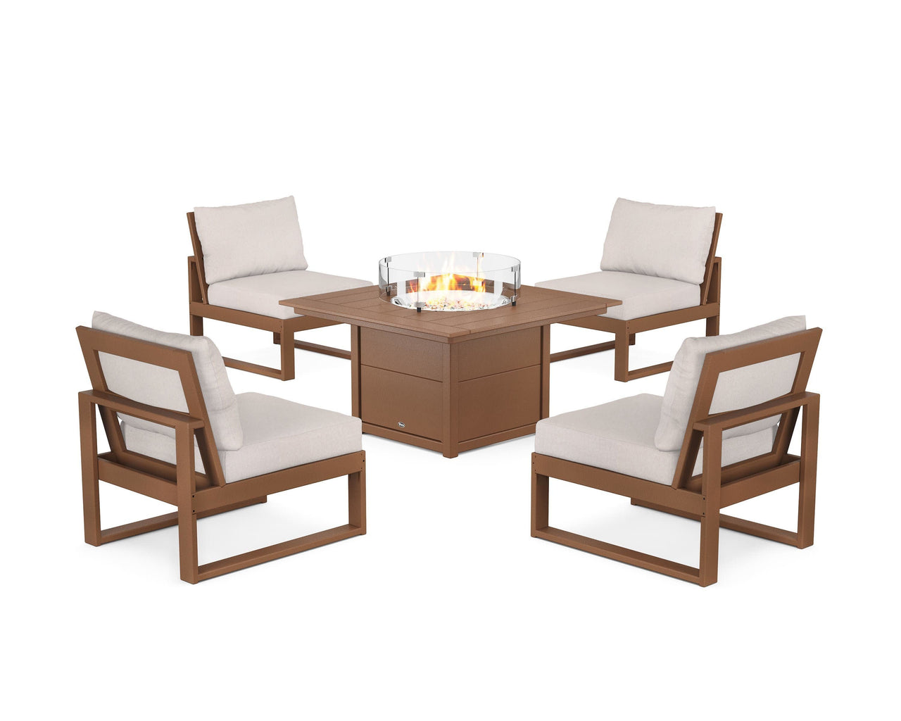 Trex Eastport Modular 5-Piece Deep Seating Set with Square Fire Pit Table