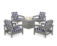 Thumbnail for Trex Rockport 5-Piece Deep Seating Set with Square Fire Pit Table