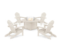 Thumbnail for Trex 5-Piece Monterey Bay Folding Adirondack Conversation Set with Fire Pit Table - Sand Castle