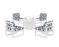 Thumbnail for Trex Eastport Modular 5-Piece Deep Seating Set with Yacht Club Fire Pit Table