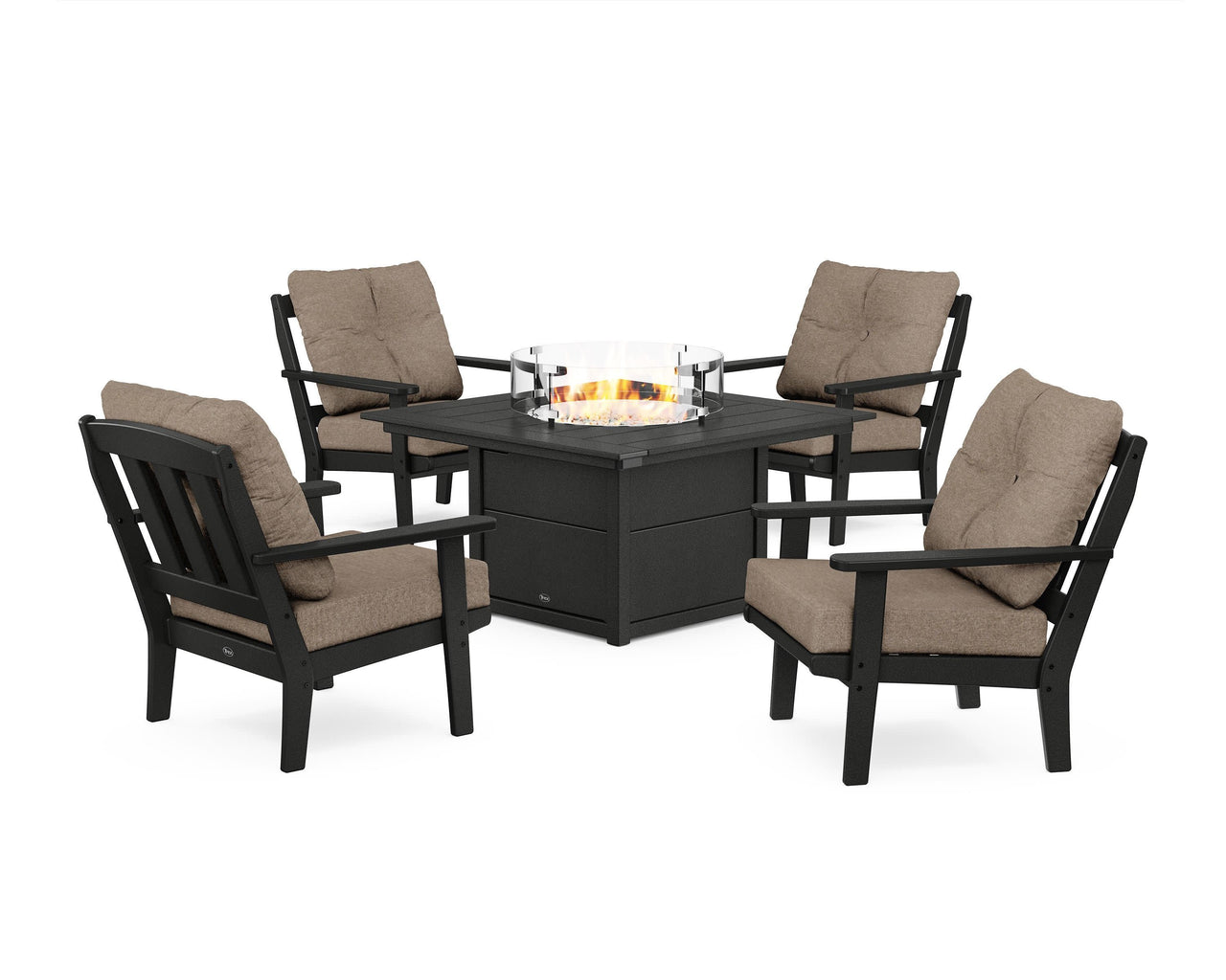 Trex Cape Cod 5-Piece Deep Seating Set with Fire Pit Table