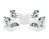Thumbnail for Trex Rockport 5-Piece Deep Seating Set with Yacht Club Fire Pit Table
