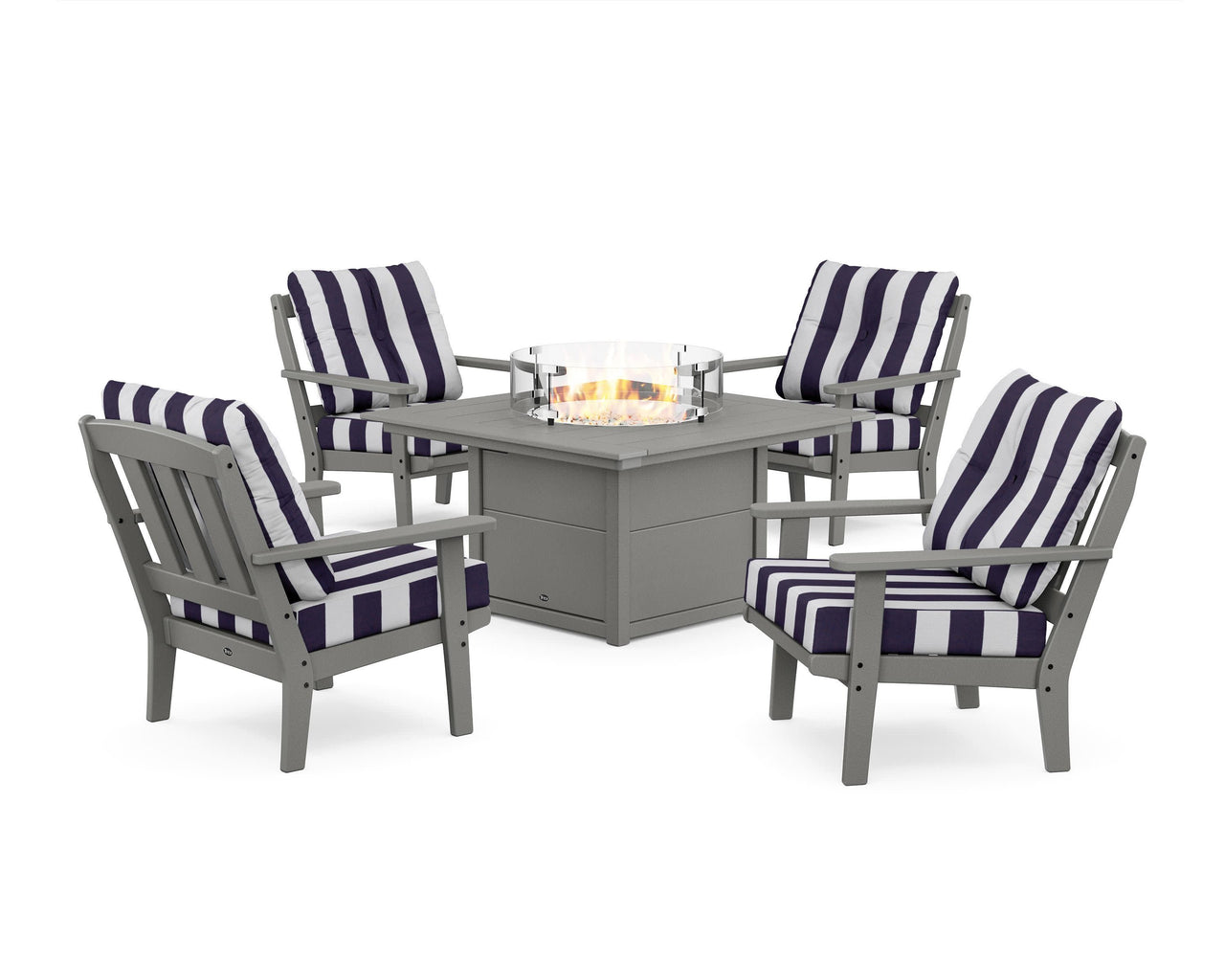 Trex Cape Cod 5-Piece Deep Seating Set with Fire Pit Table