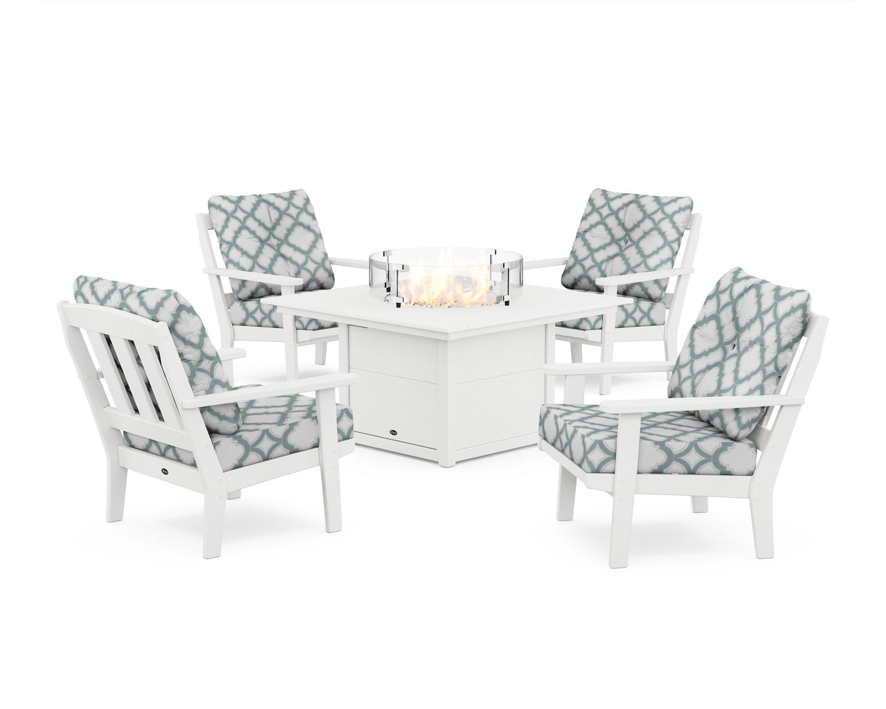 Trex Cape Cod 5-Piece Deep Seating Set with Fire Pit Table