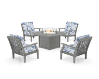 Thumbnail for Trex Yacht Club 5-Piece Deep Seating Set with Square Fire Pit Table