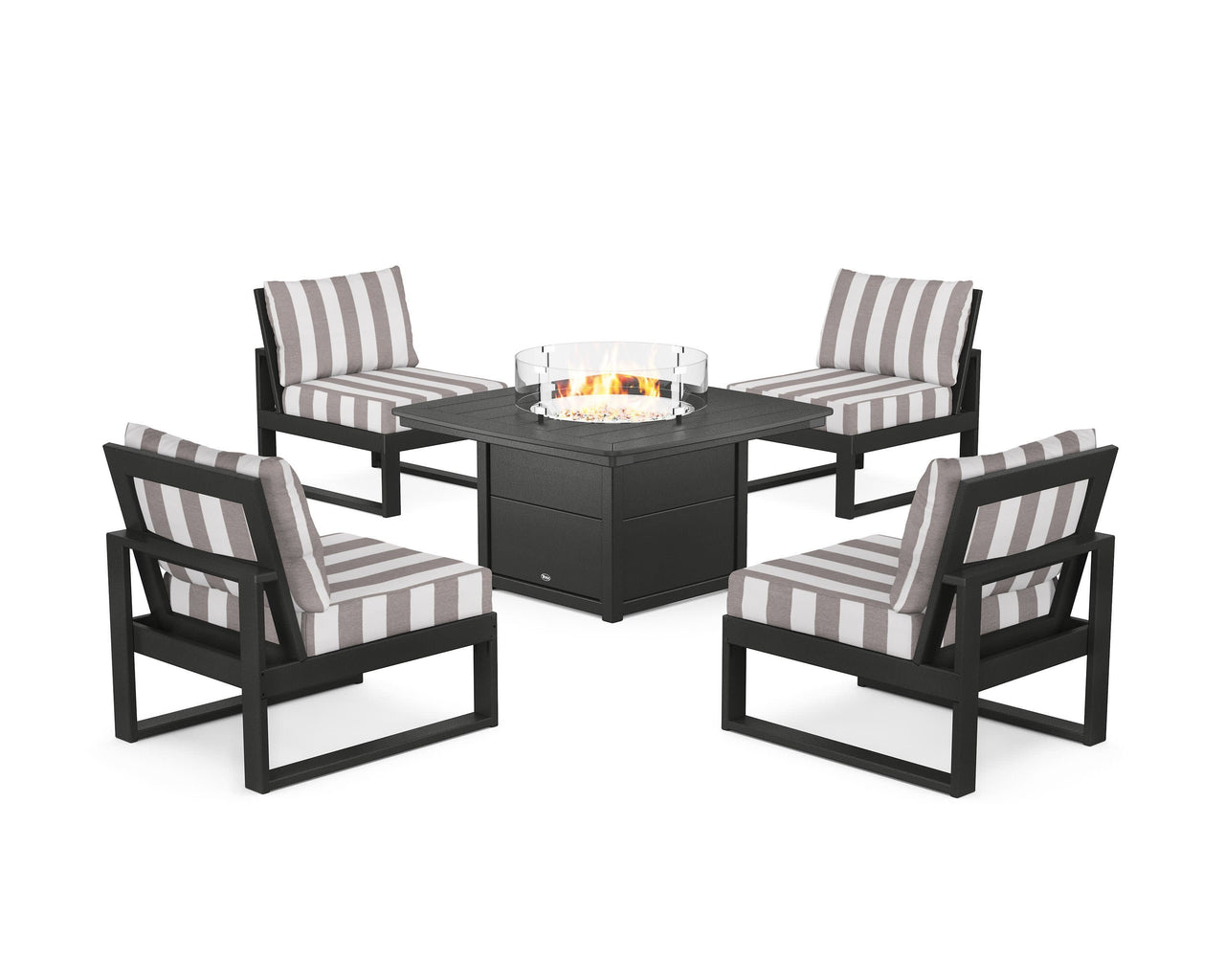Trex Eastport Modular 5-Piece Deep Seating Set with Yacht Club Fire Pit Table