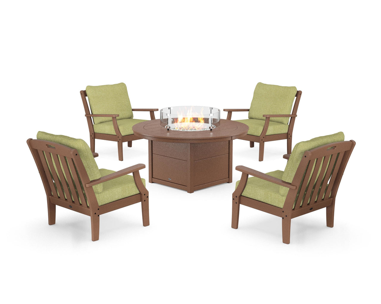 Trex Yacht Club 5-Piece Deep Seating Set with Round Fire Pit Table