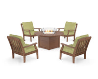 Thumbnail for Trex Yacht Club 5-Piece Deep Seating Set with Round Fire Pit Table