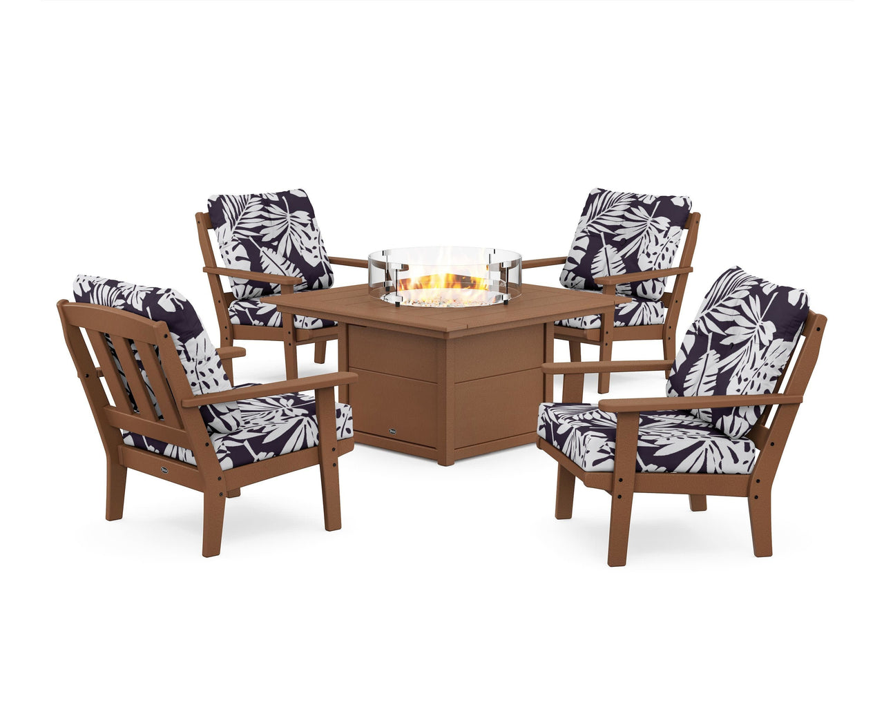 Trex Cape Cod 5-Piece Deep Seating Set with Fire Pit Table