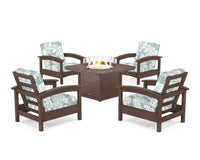 Thumbnail for Trex Rockport 5-Piece Deep Seating Set with Yacht Club Fire Pit Table