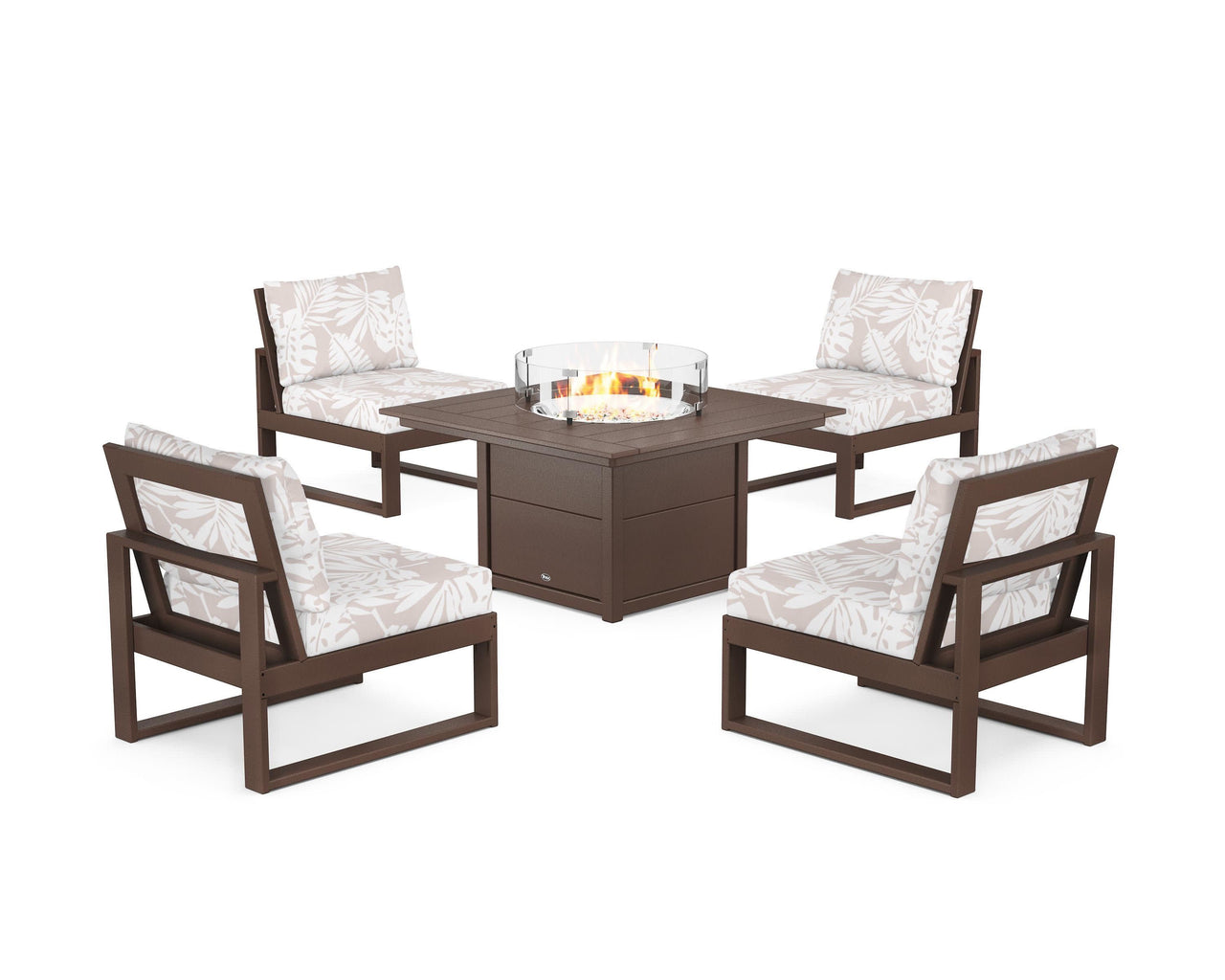 Trex Eastport Modular 5-Piece Deep Seating Set with Square Fire Pit Table