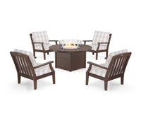 Thumbnail for Trex Yacht Club 5-Piece Deep Seating Set with Round Fire Pit Table