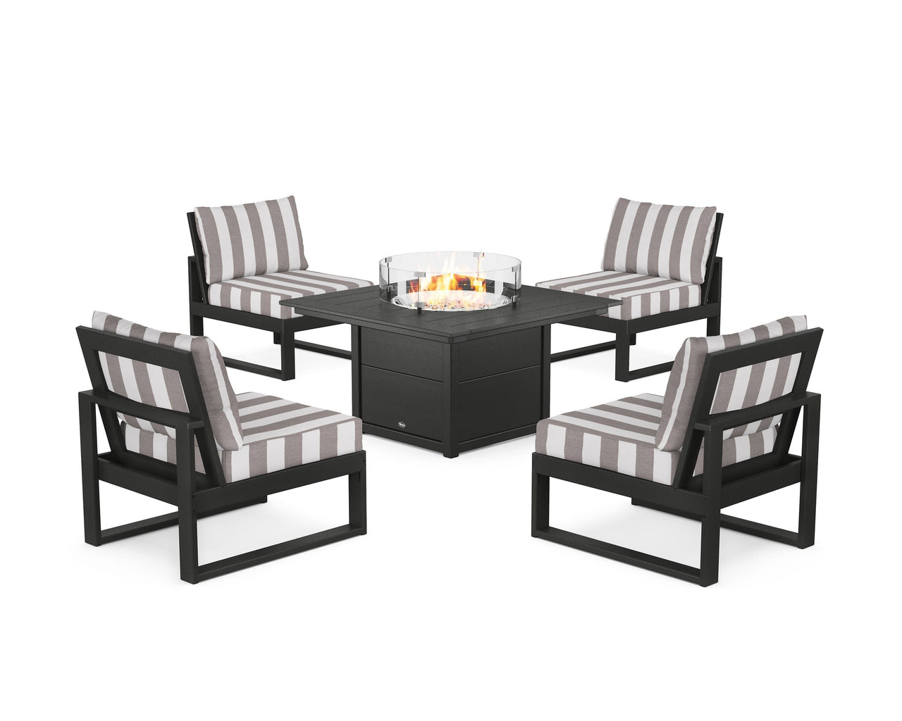 Trex Eastport Modular 5-Piece Deep Seating Set with Square Fire Pit Table