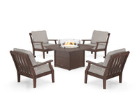 Thumbnail for Trex Yacht Club 5-Piece Deep Seating Set with Square Fire Pit Table