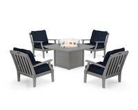 Thumbnail for Trex Yacht Club 5-Piece Deep Seating Set with Square Fire Pit Table