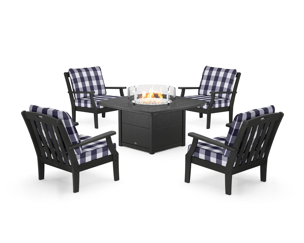 Trex Yacht Club 5-Piece Deep Seating Set with Fire Pit Table