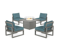 Thumbnail for Trex Eastport Modular 5-Piece Deep Seating Set with Yacht Club Fire Pit Table