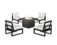 Thumbnail for Trex Eastport Modular 5-Piece Deep Seating Set with Yacht Club Fire Pit Table