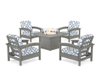 Thumbnail for Trex Rockport 5-Piece Deep Seating Set with Square Fire Pit Table