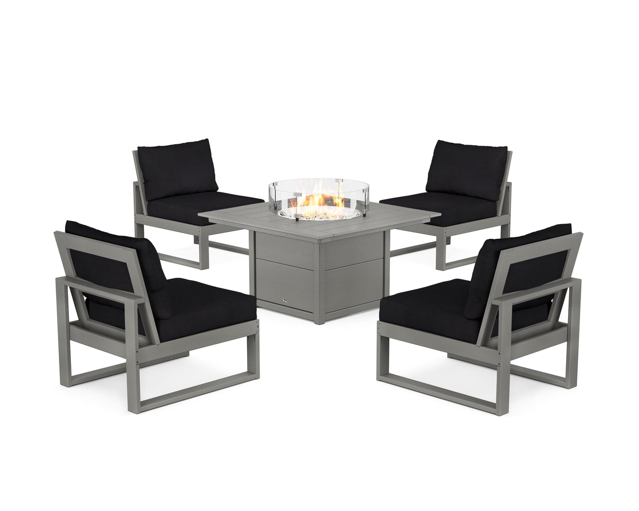 Trex Eastport Modular 5-Piece Deep Seating Set with Square Fire Pit Table