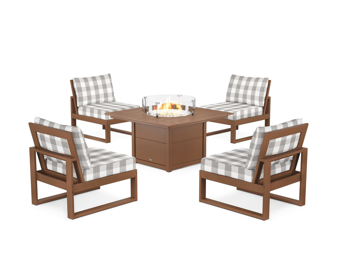 Trex Eastport Modular 5-Piece Deep Seating Set with Square Fire Pit Table