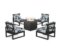 Thumbnail for Trex Eastport Modular 5-Piece Deep Seating Set with Square Fire Pit Table