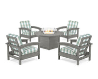 Thumbnail for Trex Rockport 5-Piece Deep Seating Set with Round Fire Pit Table