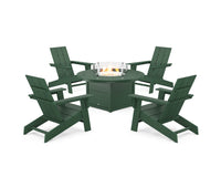 Thumbnail for Trex Eastport Modern Adirondack 5-Piece Set with Round Fire Pit Table