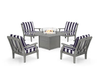Thumbnail for Trex Yacht Club 5-Piece Deep Seating Set with Square Fire Pit Table