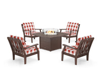 Thumbnail for Trex Yacht Club 5-Piece Deep Seating Set with Square Fire Pit Table