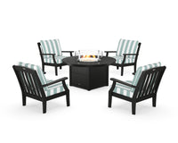 Thumbnail for Trex Yacht Club 5-Piece Deep Seating Set with Round Fire Pit Table
