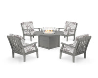 Thumbnail for Trex Yacht Club 5-Piece Deep Seating Set with Round Fire Pit Table