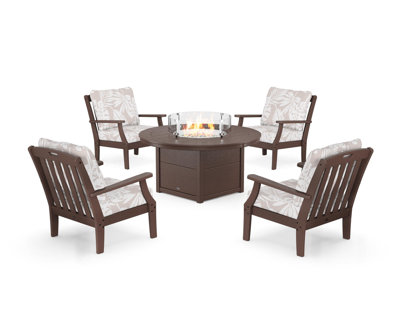 Trex Yacht Club 5-Piece Deep Seating Set with Round Fire Pit Table