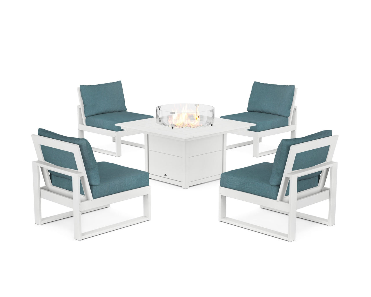 Trex Eastport Modular 5-Piece Deep Seating Set with Square Fire Pit Table