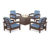 Thumbnail for Trex Rockport 5-Piece Deep Seating Set with Square Fire Pit Table