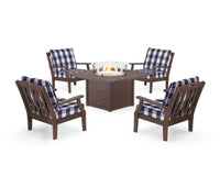 Thumbnail for Trex Yacht Club 5-Piece Deep Seating Set with Square Fire Pit Table
