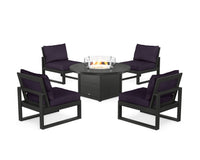 Thumbnail for Trex Eastport Modular 5-Piece Deep Seating Set with Round Fire Pit Table