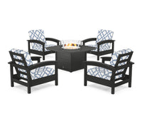 Thumbnail for Trex Rockport 5-Piece Deep Seating Set with Yacht Club Fire Pit Table